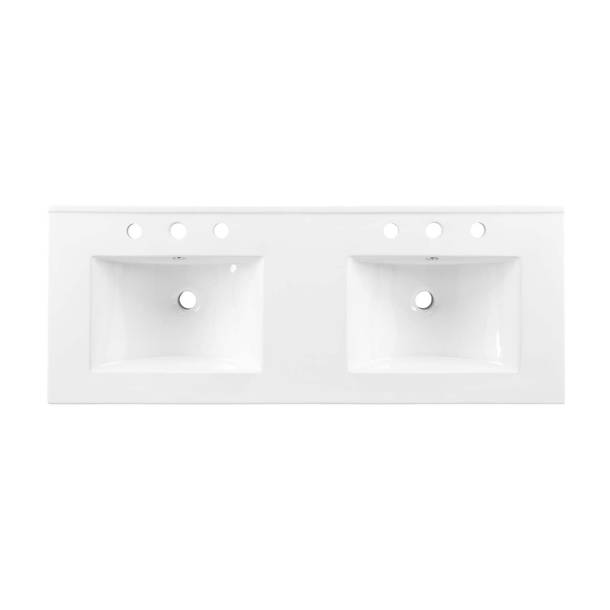 Modway Cayman White Ceramic Rectangular Dropin Bathroom Sink & Reviews